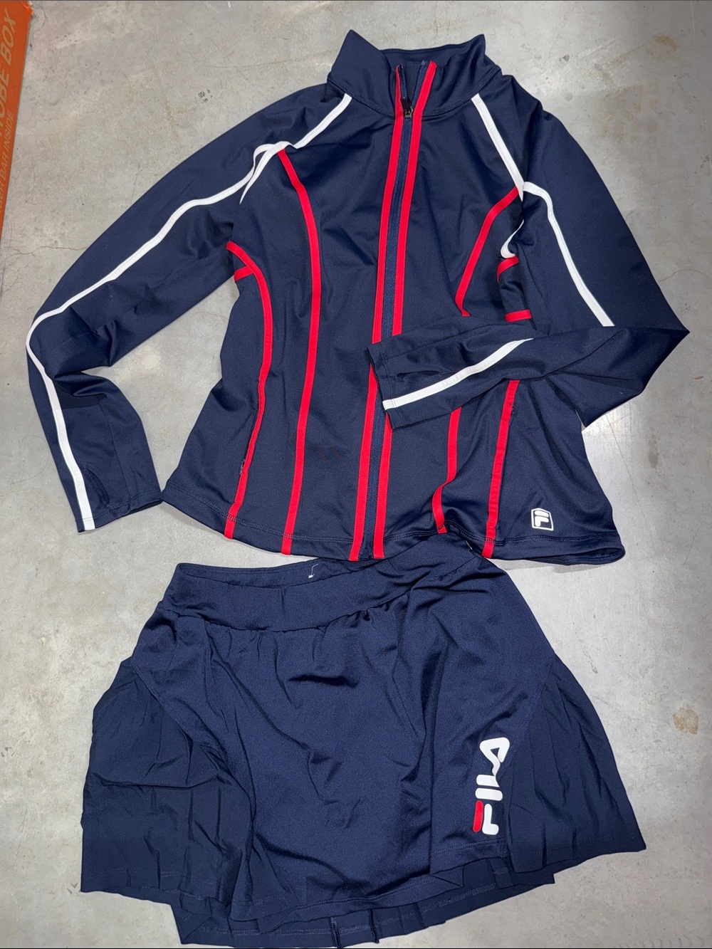 FILA Navy, Red & White Jacket and Skort